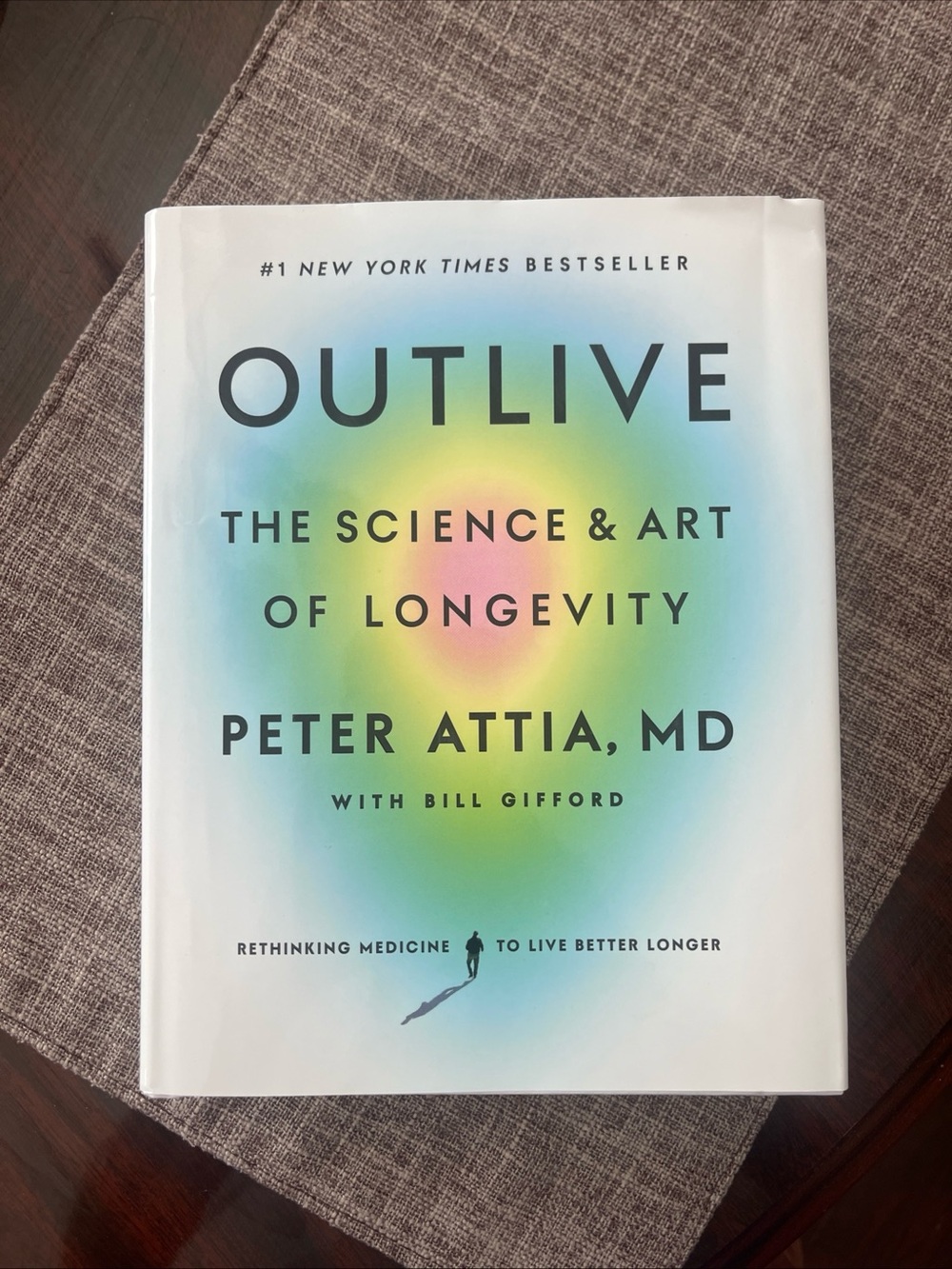 Outlive: The Science & Art of Longevity by Peter Attia, MD - White/Cyan Cover